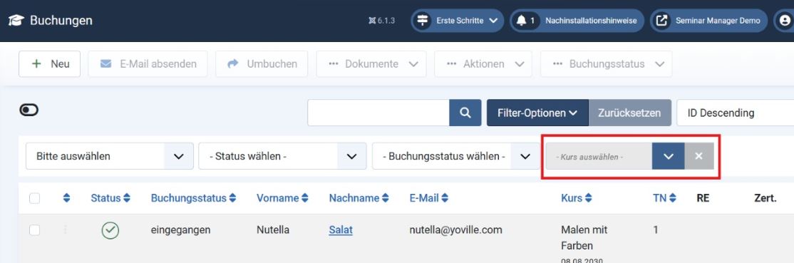 Kurswahl manuelle buchung1